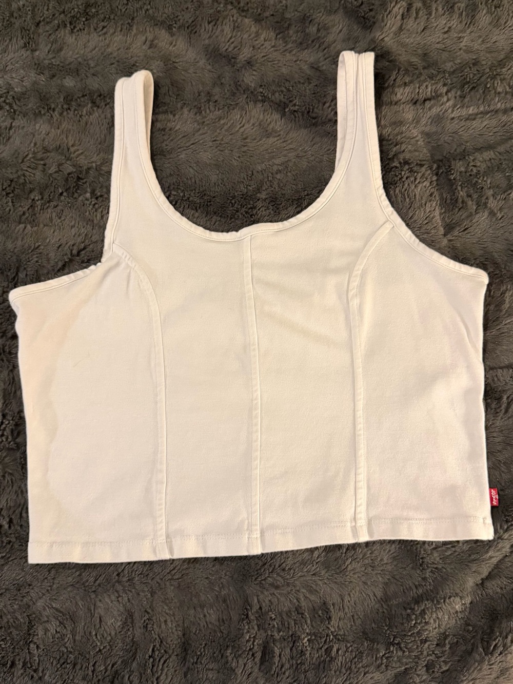 Levi's White Ribbed Crop Tank - Women's